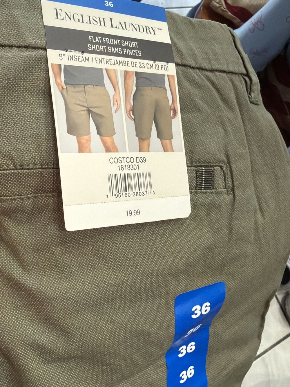English Laundry Men’s Flat Front Shorts - Olive Green